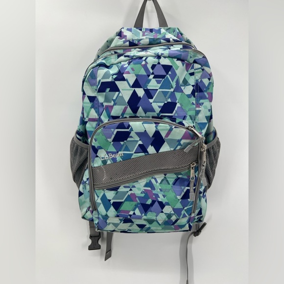LL Bean Large 37L Backpack Fresh Mint Prism Print Kids School College Travel - Picture 1 of 12